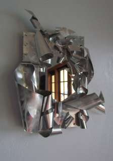 Industrial WALL METAL ART MIRROR Hand Crafted  