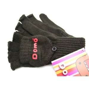   Domo   Kun Face Knit Fingerless with Cover Gloves 