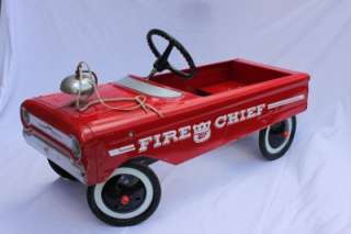 Vintage Metal Fire WF Chief PEDAL CAR Ride On Made in the Olney IL USA 