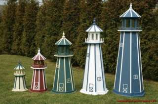 AMISH BUILT OUTDOOR LIGHTHOUSE ~ CHOOOSE YOUR COLORS  