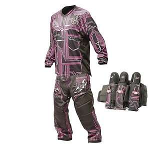 Valken 2012 Crusade Pants, Jersey & 3+6 Harness Combo   Tron Pink 