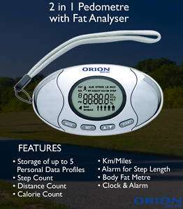Orion Pedometer Calorie Body Fat Analyzer Analyser Time  
