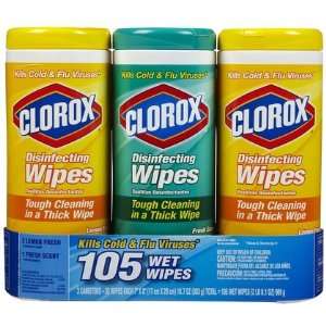  Clorox Disinfecting Wipes Value ct Fresh/Lemon 105 ct, 3ct 