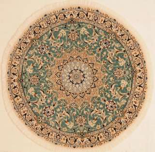 Large Area Rugs handmade Persian Nain Silk Round 4  