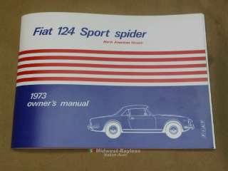 Owners Manual (Fiat 124 Spider Sport 1973)   NEW  