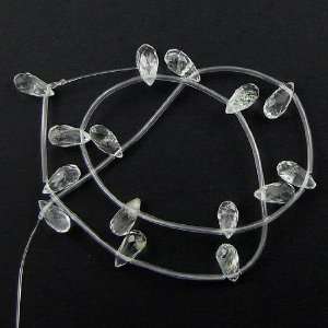 12mm faceted rock crystal teardrop beads 16 strand 