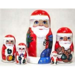  Father Frost 5 Piece Russian Wood Nesting Doll