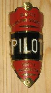 PILOT BICYCLE HEAD BADGE NEW OLD STOCK VINTAGE  