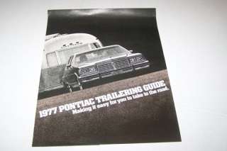 1977 PONTIAC car brochure AIRSTREAM TRAILER  