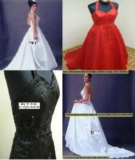   * Sexy* White Ivory Red Gothic Wedding Dress Size 16 20 24 28 32 Veil