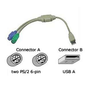  NEW Cables To Go USB to Dual PS/2 Adapter (27225 ) Office 