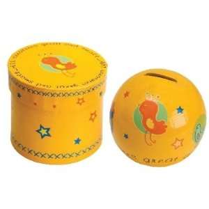  Money Bank in a Gift Box, Yellow All Creatures, 3.5 X 4.5 Baby