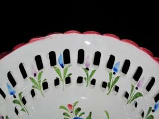 Reticulated Pottery Bowl Hand Painted in Portugal 6.25  