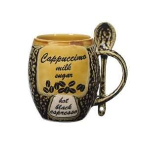  Dark Yellow Cappuccino Mug with Spoon