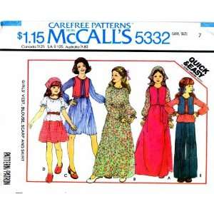  Pattern Girls Vest Blouse Scarf Skirt Size 7 Arts, Crafts & Sewing