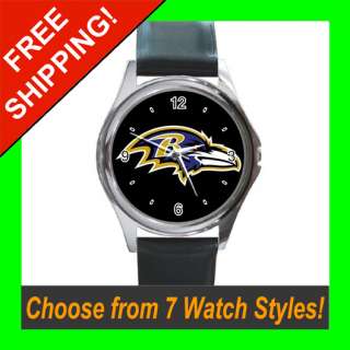 Baltimore Ravens Leather & Metal Watches   7 Styles  