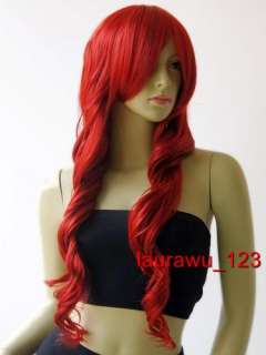 28 Long Cherry Red Wavy Cosplay Wigs 135  