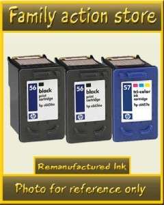 PK INK CARTRIDGES 2 HP 56 + 1 HP 57 C6656A C6657A HOT  