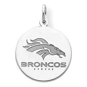  Sterling Silver NFL Denver Broncos Logo Charm Jewelry