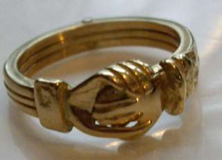 English 18ct 18k Gold Fede Gimmel Ring Craftsman Made  