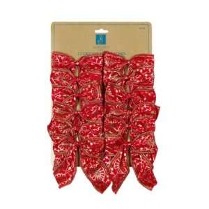 Jaclyn Smith Golden Heritage 12ct Small Decorating Bows Red Satin with 
