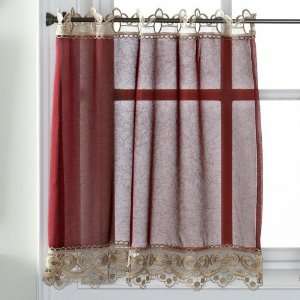  Curtains, Charlotte Tier Pairs   Aqua, Burgundy, Chocolate 