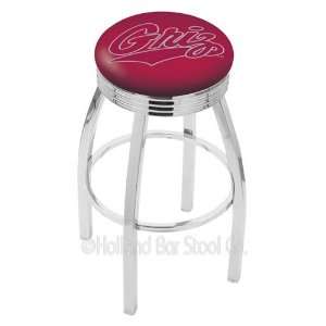 Montana Grizzlies Logo Chrome Swivel Bar Stool Base with Ribbed Accent 
