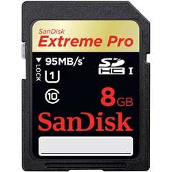 Sandisk Extreme Pro 8 GB 95MBS SDHC UHS I Memory Card (  