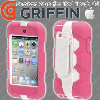 GENUINE Griffin Survivor Case for Apple iPod Touch 4G Pink White Tough 