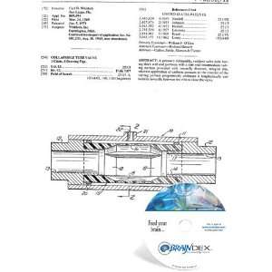  NEW Patent CD for COLLAPSIBLE TUBE VALVE 