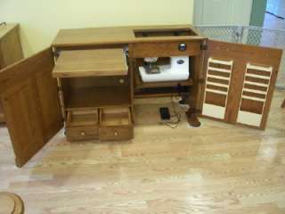 Parsons Electric Lift Sewing Machine Cabinet with Room For Your Serger 