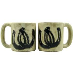  Intertwined Horse Shoes Pottery Coffee Mug 16 oz Out til 2 