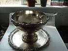 Antique Sheffield plate hand chased punch bowl, huge tray 12 cups and 