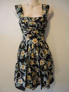 Atmosphere 50s /rockabilly style / wide strap black floral cotton 