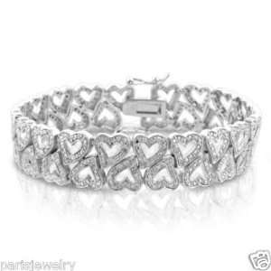  Paris Jewelry 1/4 Carat Genuine Diamond Heart Bracelet in 