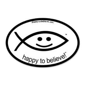   to Believe Christian Fish Euro Sticker (Monochrome Black) Automotive