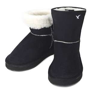 Pretty Black Winter Snow Warm Girls Boots Shoes  