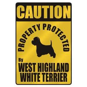 CAUTION  PROPERTY PROTECTED BY WEST HIGHLAND WHITE TERRIER  PARKING 