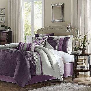 Mendocino King 7 pieces Comforter Set in Purple/Silver Color  Madison 