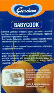 Cuoci pappa scaldabiberon BABY COOK 4 in 1 da GIORDANI  