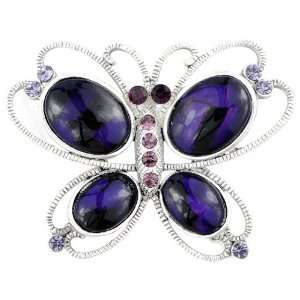  Purple Butterfly Pin Austrian Crystal Insect Pin Brooch Jewelry