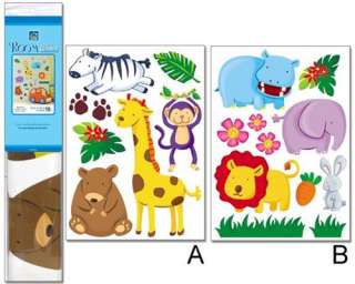 HUGE Nursery/Childs Bedroom JUNGLE ANIMAL Wall Stickers  