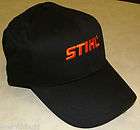 Mens Black Twill Hat with Orange Highlight Stihl Logo ST00152