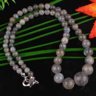   Natural Labradorite Round Gemstone Beads Necklace 1 Strand 18L  
