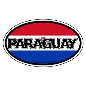 Paraguay Flag Car Bumper Sticker Decal Oval