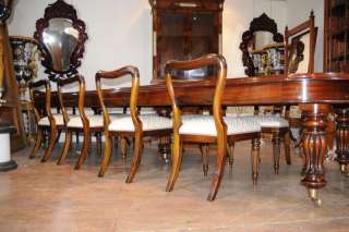 Mahogany Victorian Dining Table Chairs Set Suite  