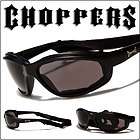   Black Vented Motorcycle Goggles Biker Sunglasses w/Removable Strap NEW