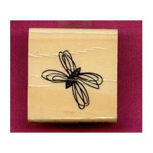  Messy Butterfly Rubber Stamp on 2 X 2 Wood Block Arts 