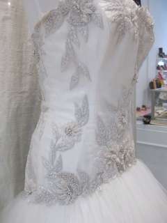 Lazaro Strapless Tulle Silk Emboidered Wedding Dress  
