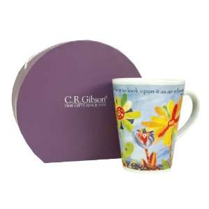  C.R. Gibson Burst Of Blooms 12 Ounce Porcelain Mug in Gift Box 